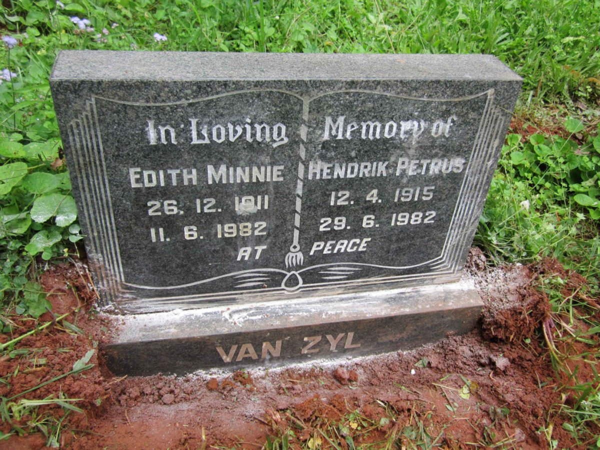 ZYL Hendrik Petrus, van 1915-1982 &amp; Edith MINNIE 1911-1982