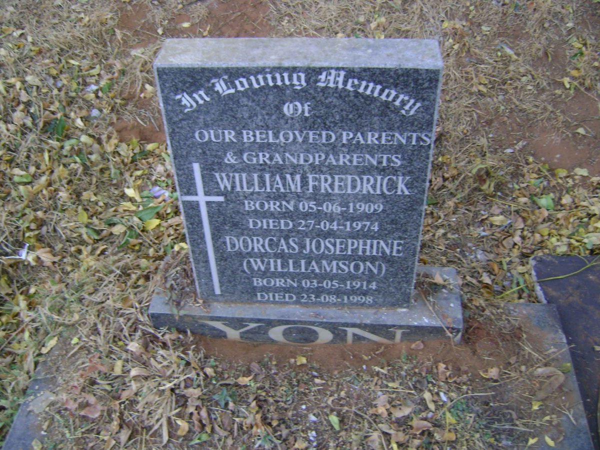 YON William Fredrick 1909-1974 &amp; Dorcas Josephine WILLIAMSON 1914-1998