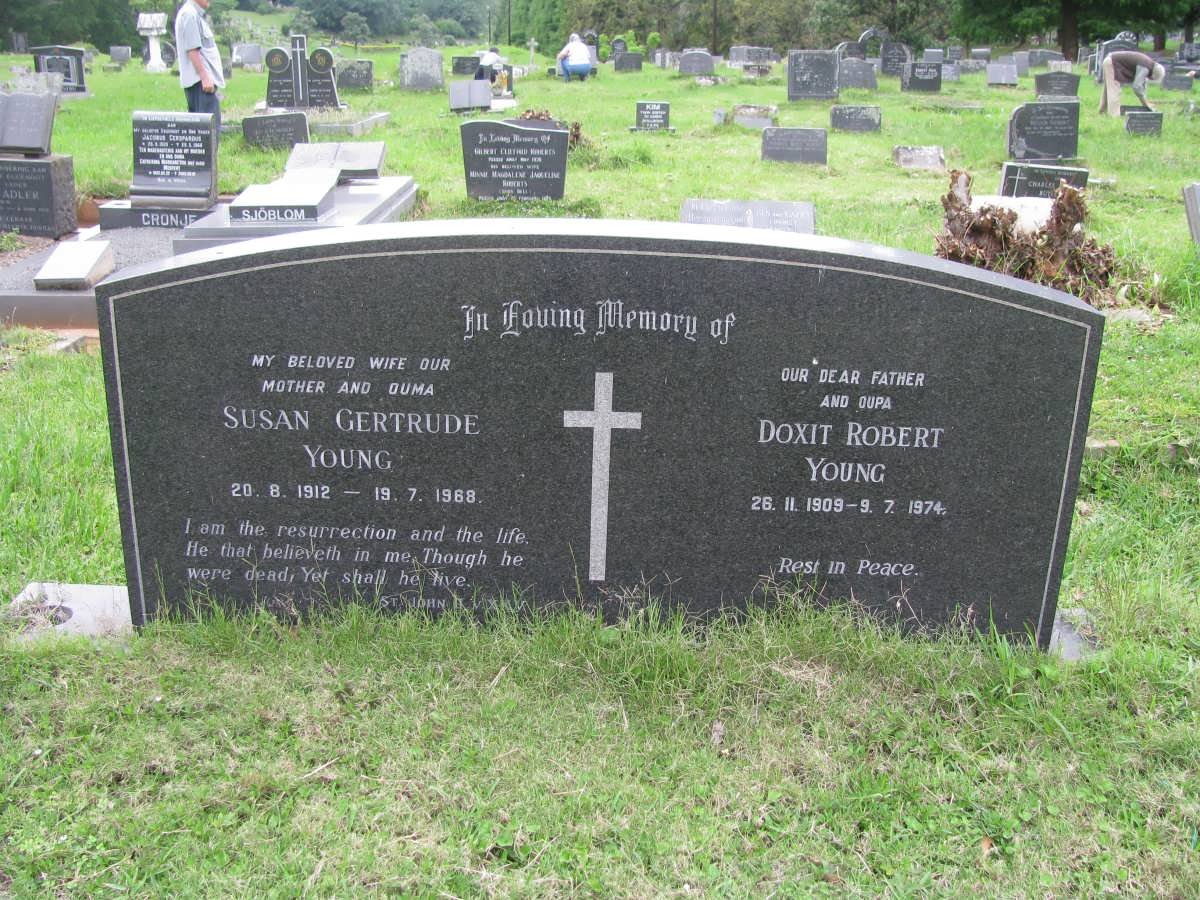 YOUNG Doxit Robert 1909-1974 &amp; Susan Gertrude 1912-1968