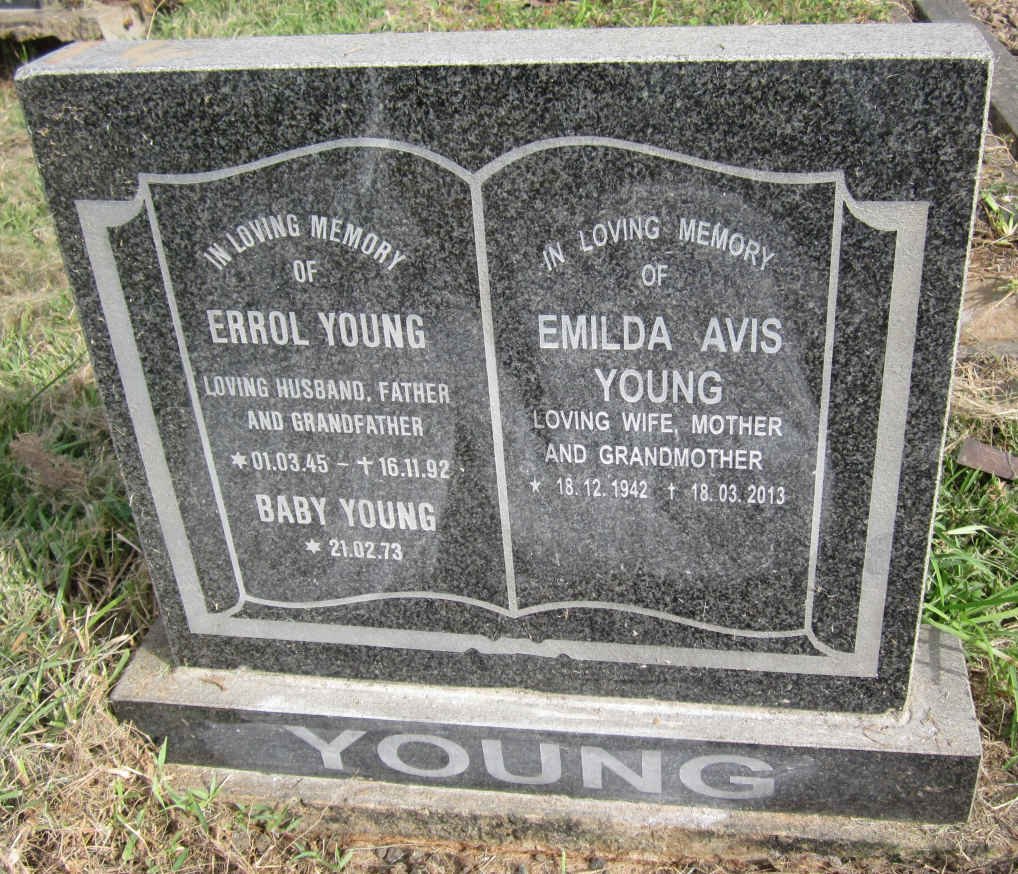 YOUNG Errol 1945-1992 &amp; Emilda Avis 1942-2013
