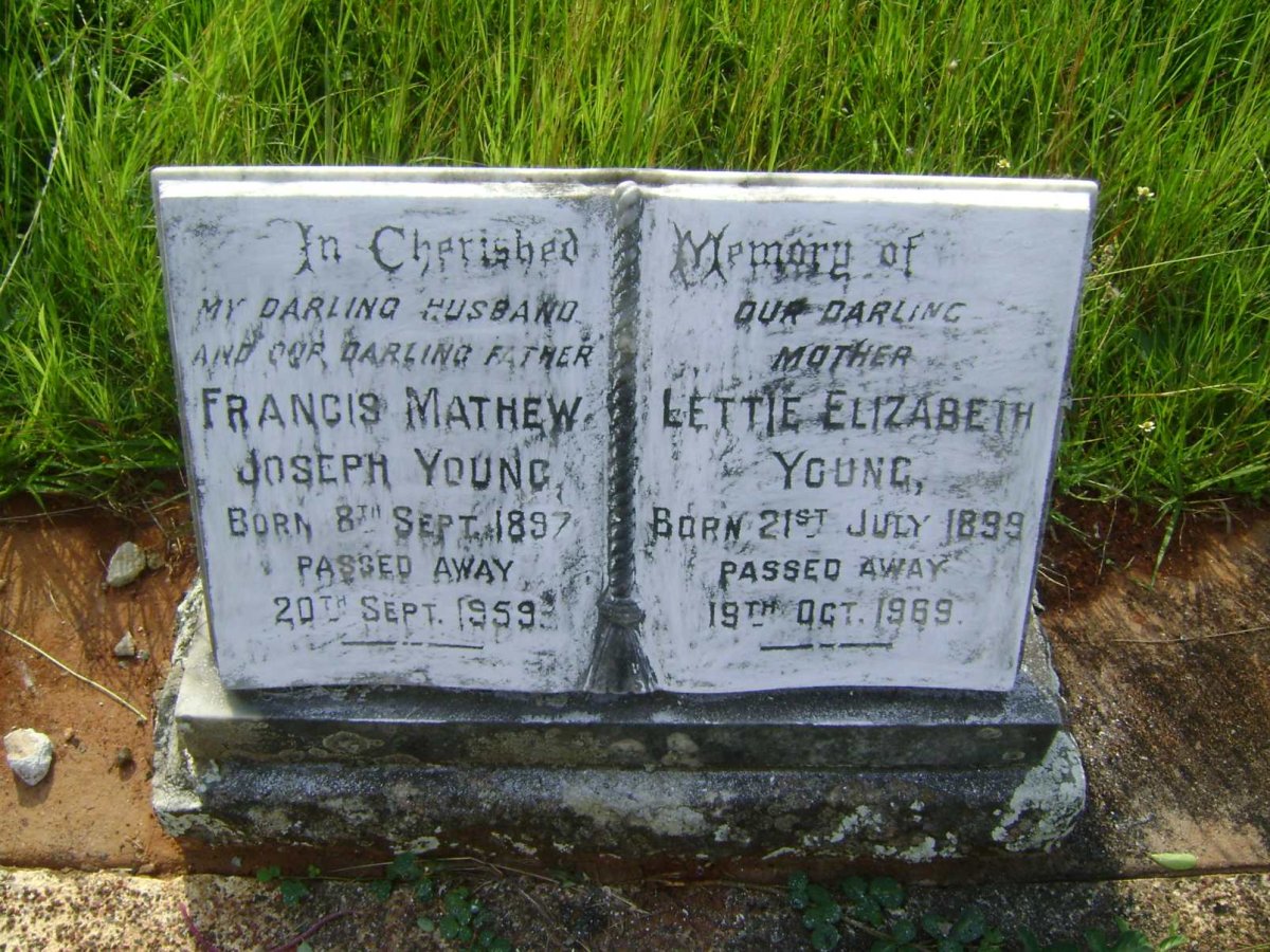 YOUNG Francis Mathew Joseph 1897-1959 &amp; Lettie Elizabeth 1899-1969