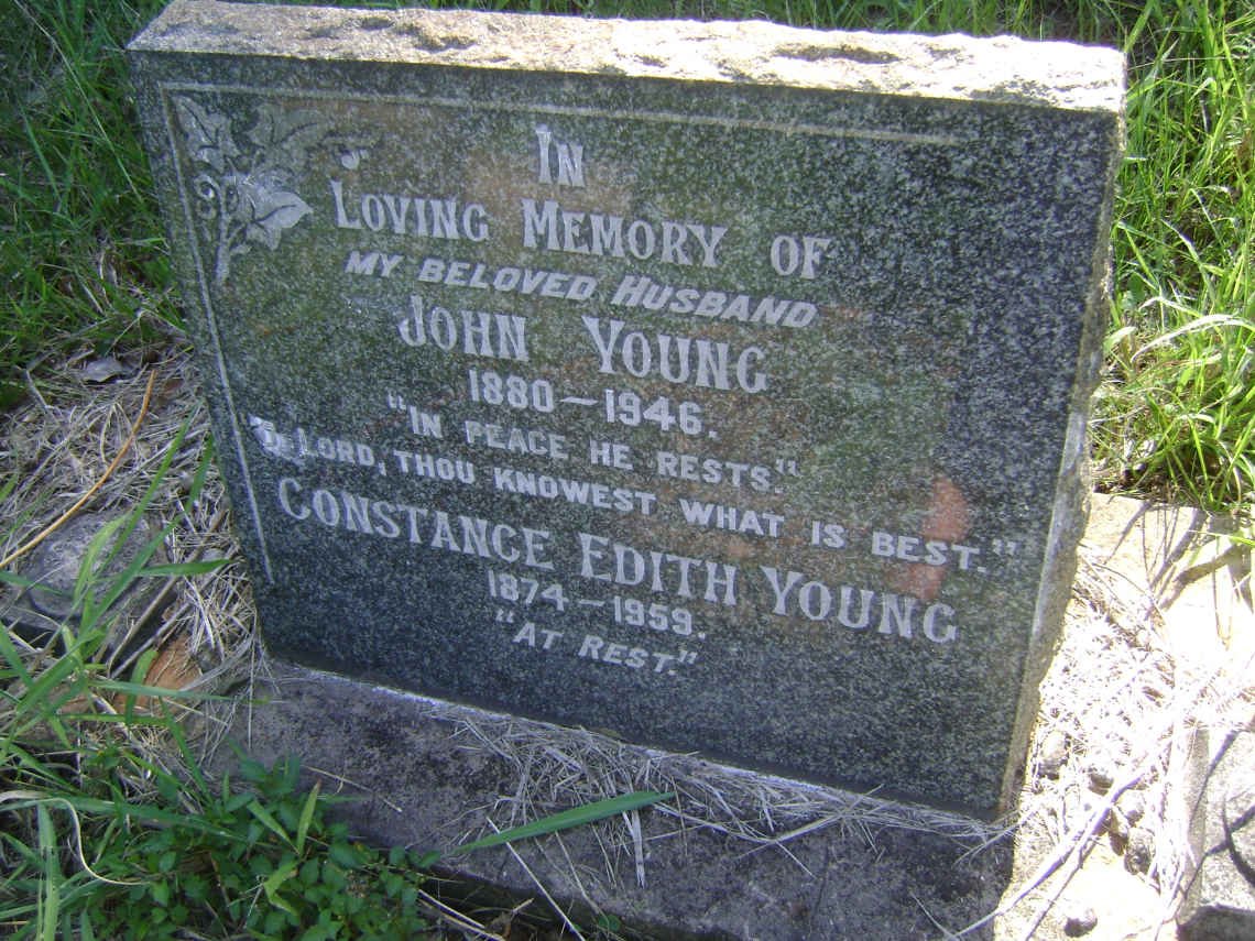 YOUNG John 1880-1946 &amp; Constance Edith 1874-1959