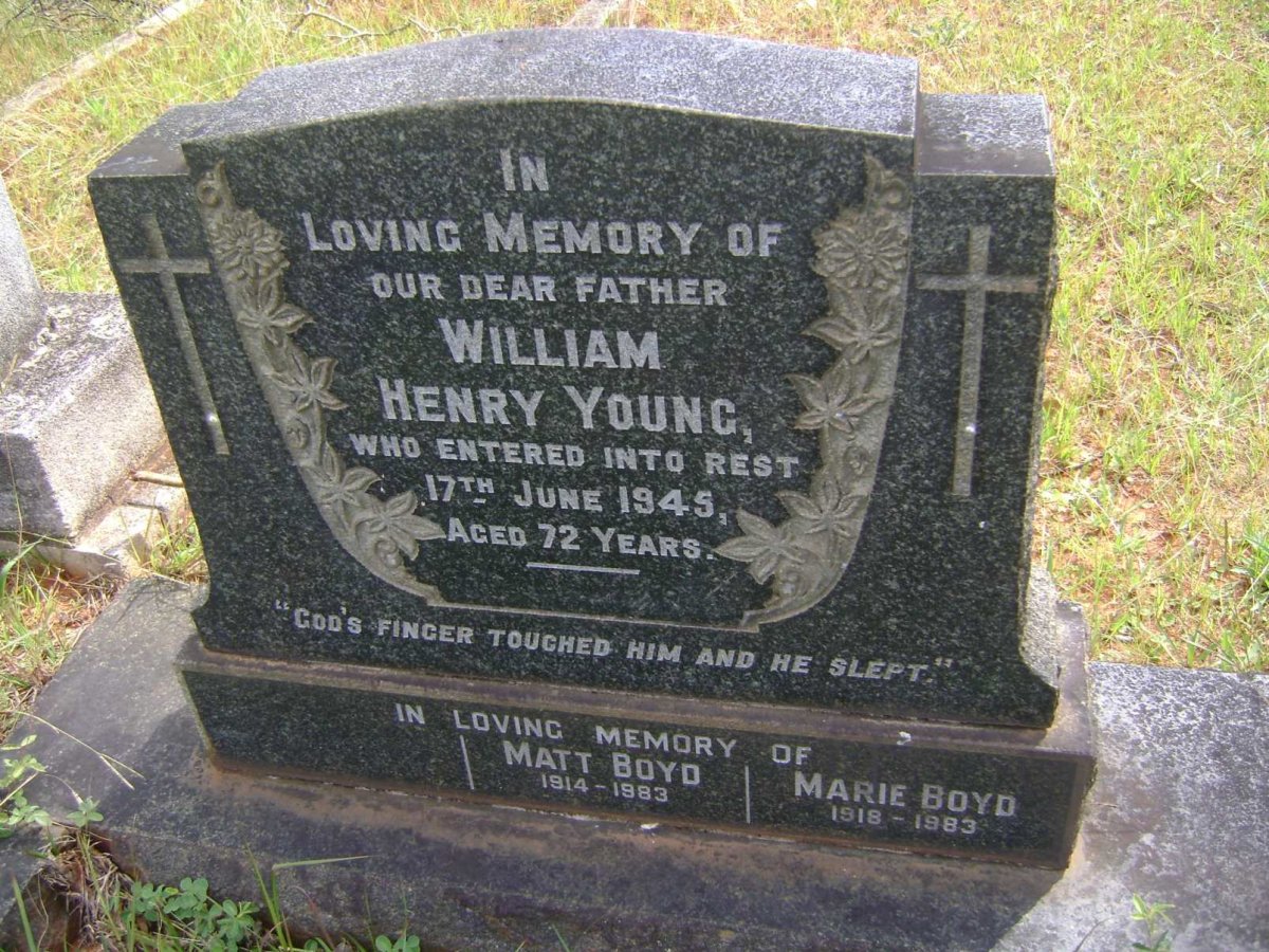YOUNG William Henry -1945 :: BOYD Matt 1914-1983 :: BOYD Marie 1918-1983