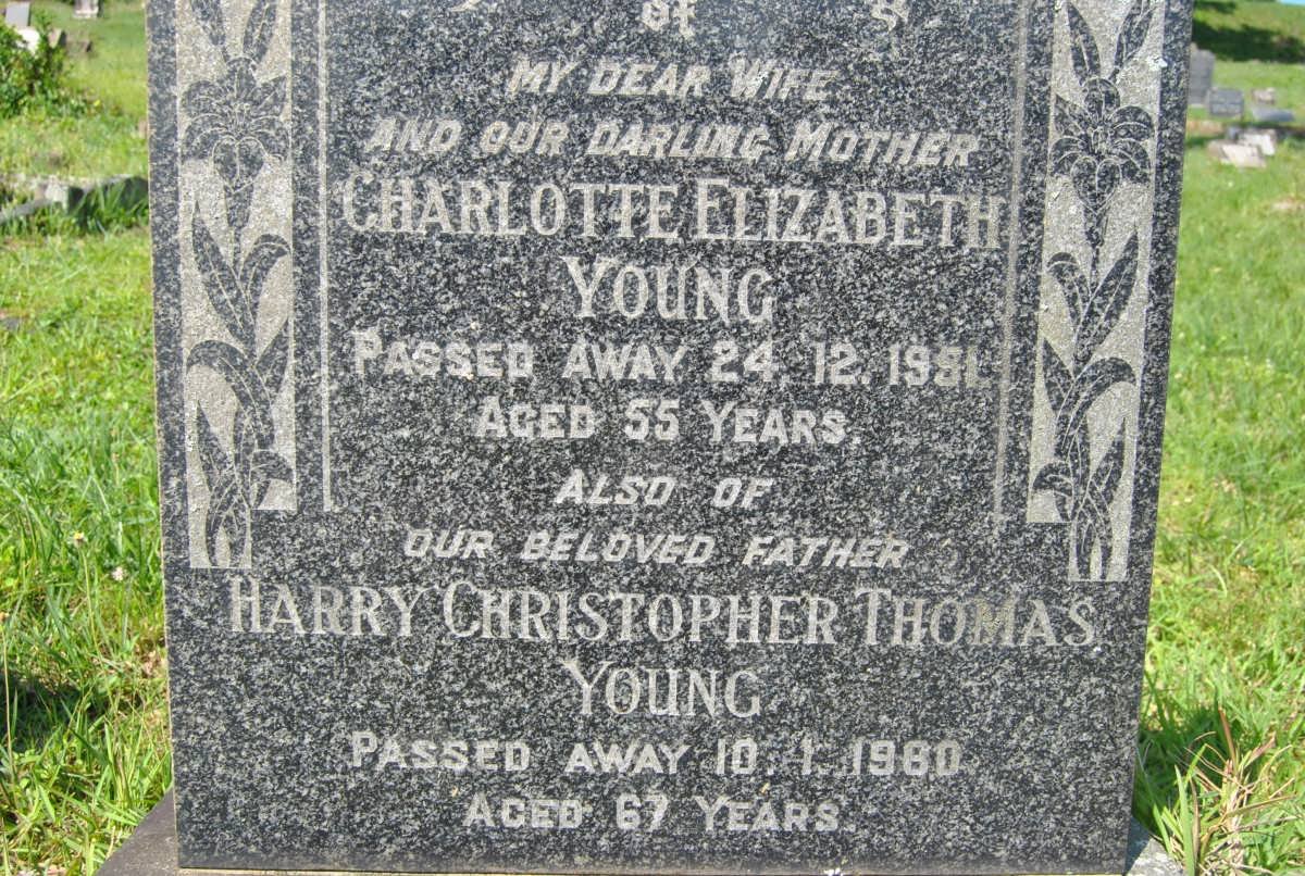 YOUNG Harry Christopher Thomas -1960 &amp; Charlotte Elizabeth -1951