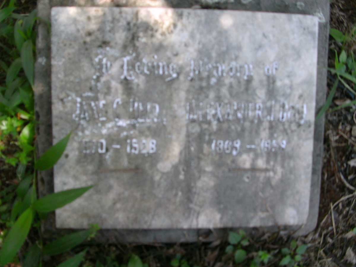? Alexander 1869-195? &amp; Jane 1870-1908