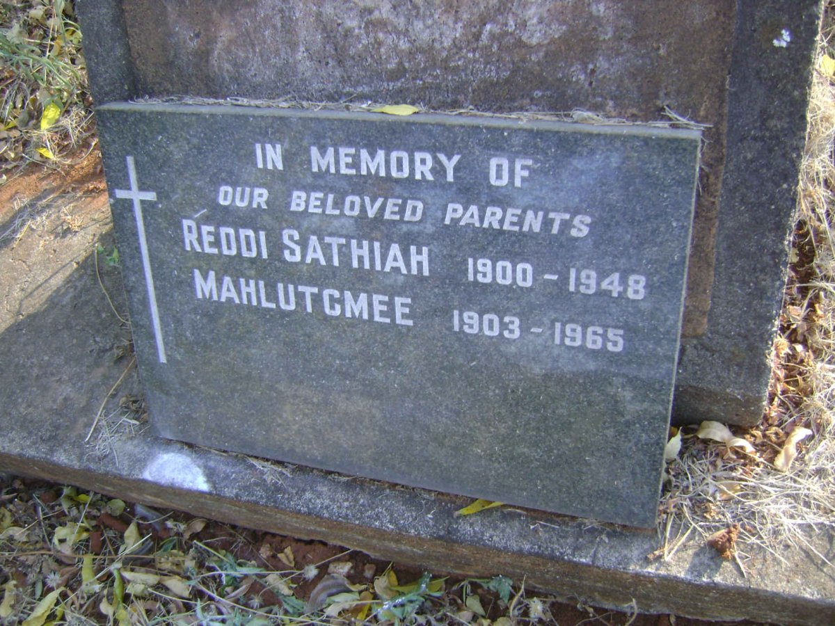 ? Reddi Sathiah 1900-1948 &amp; Mahlutcmee 1903-1965