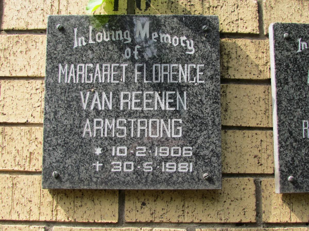 ARMSTRONG Margaret Florence, van Reenen 1906-1981