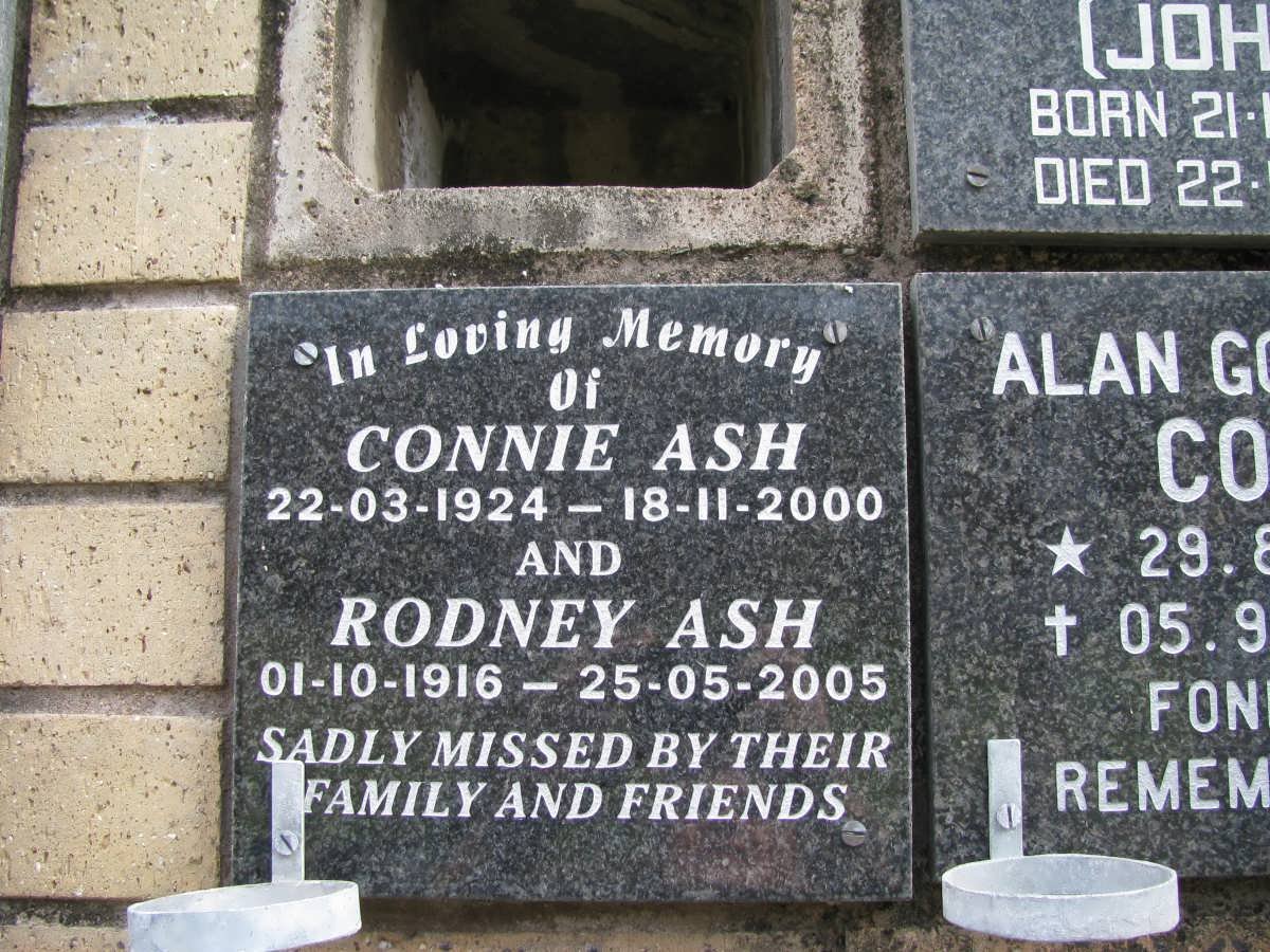 ASH Rodney 1916-2005 &amp; Connie 1924-2000