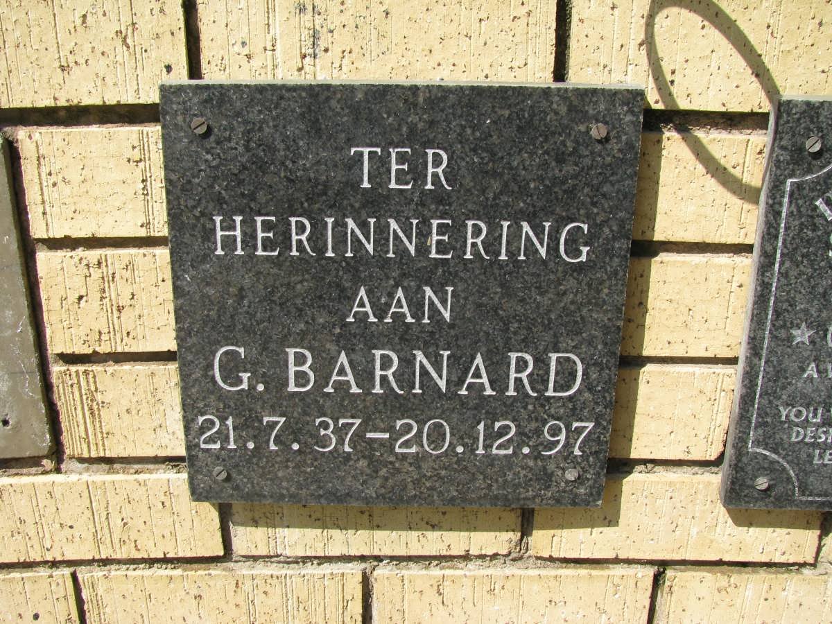BARNARD G. 1937-1997