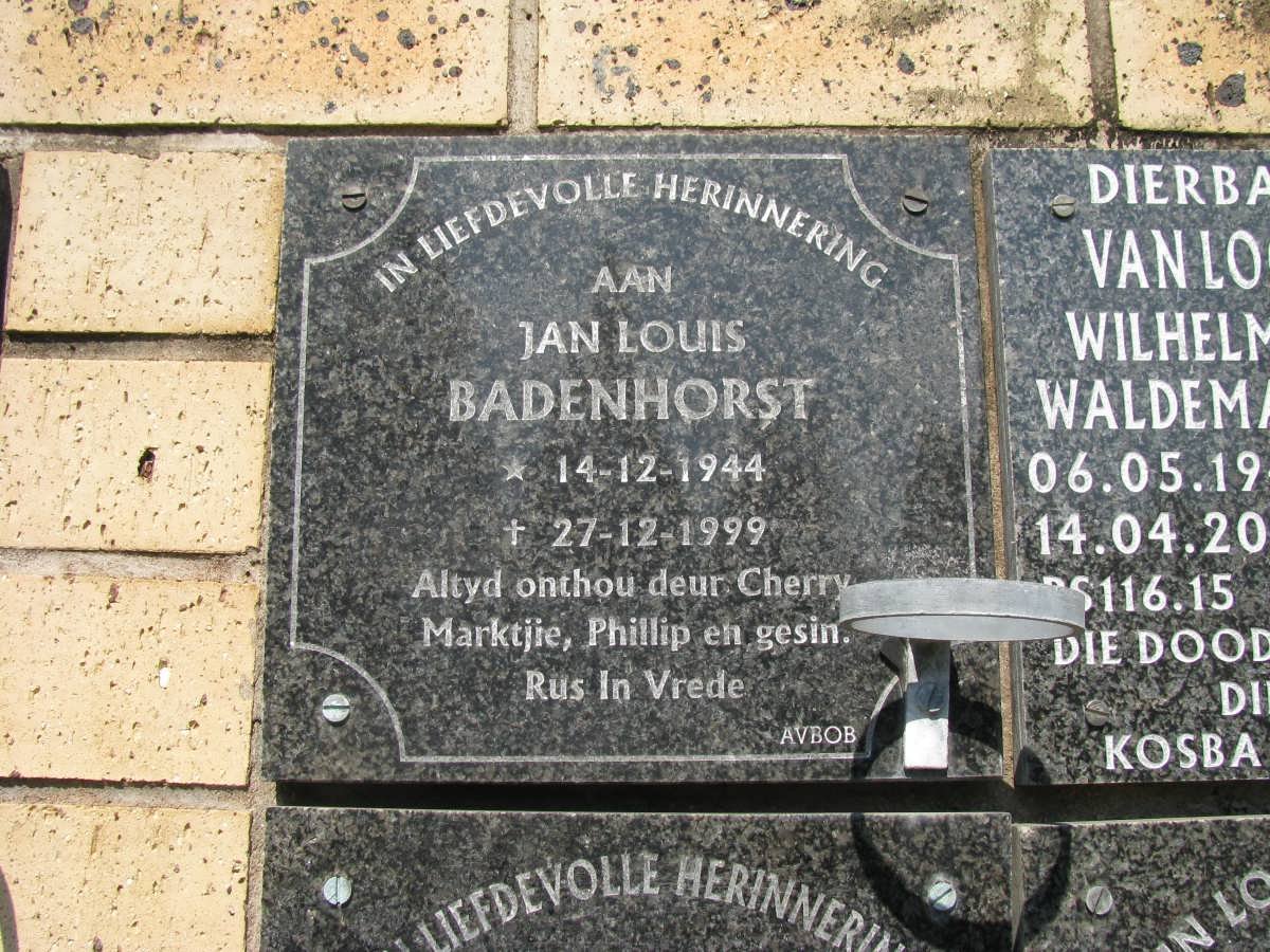 BADENHORST Jan Louis 1944-1999
