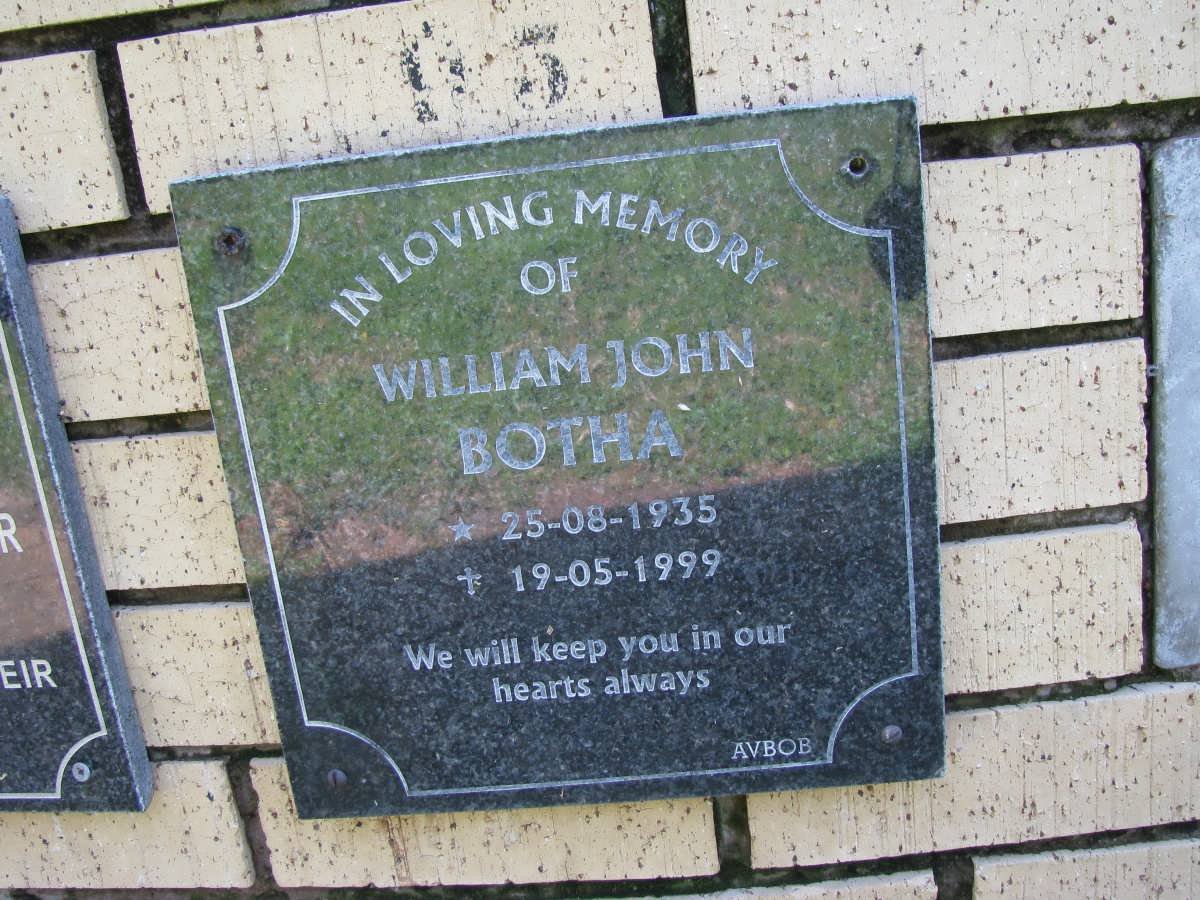 BOTHA William John 1935-1999