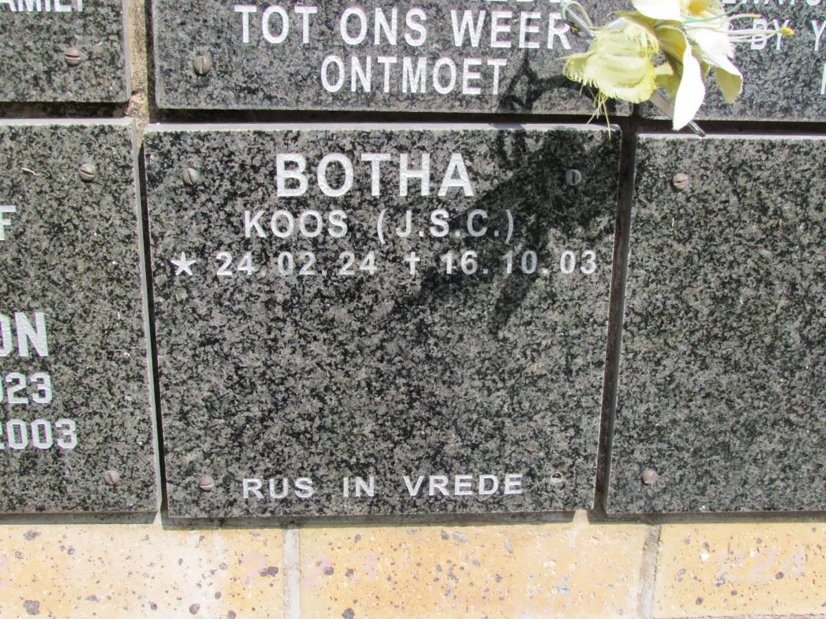 BOTHA J.S.C. 1924-2003