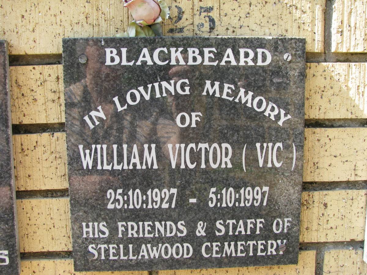 BLACKBEARD William Victor 1927-1997