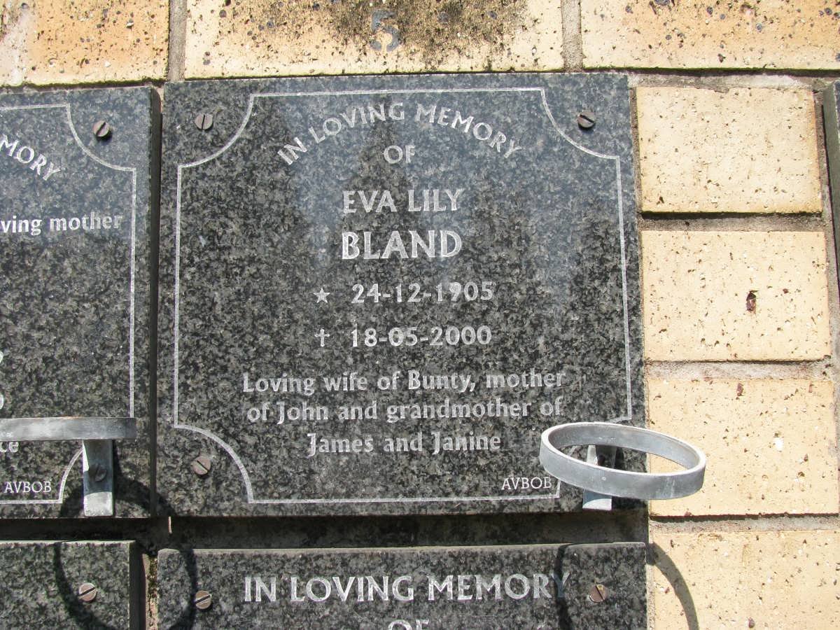 BLAND Eva Lily 1905-2000