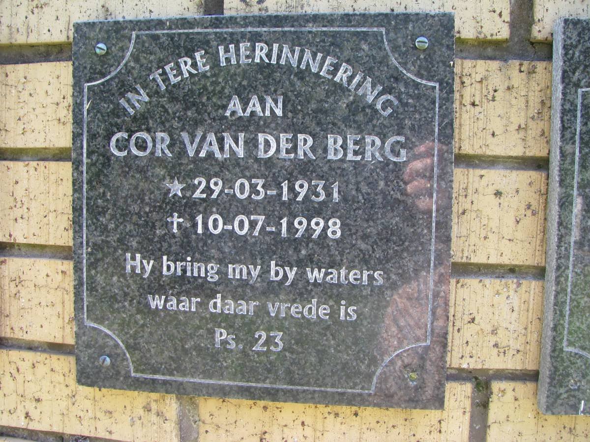 BERG Cor, van der 1931-1998