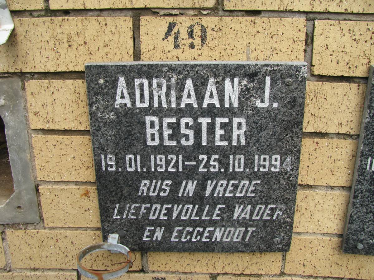 BESTER Adriaan J. 1921-1994
