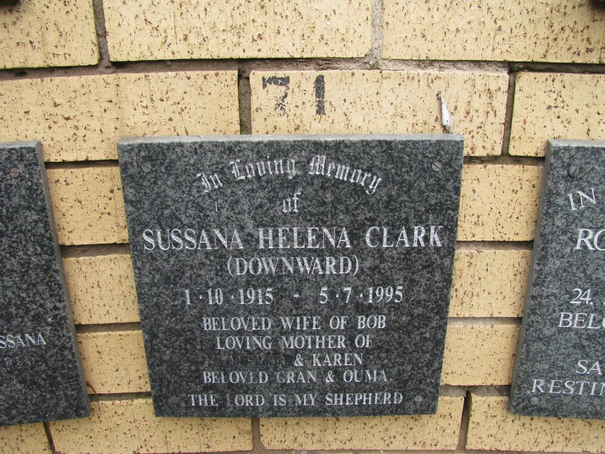 CLARK Susanna Helena nee DOWNWARD 1915-1995