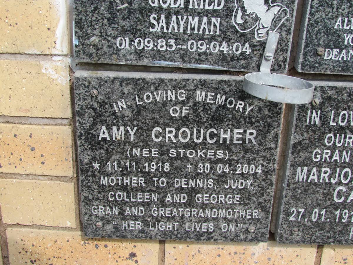 CROUCHER Amy nee STOKES 1918-2004