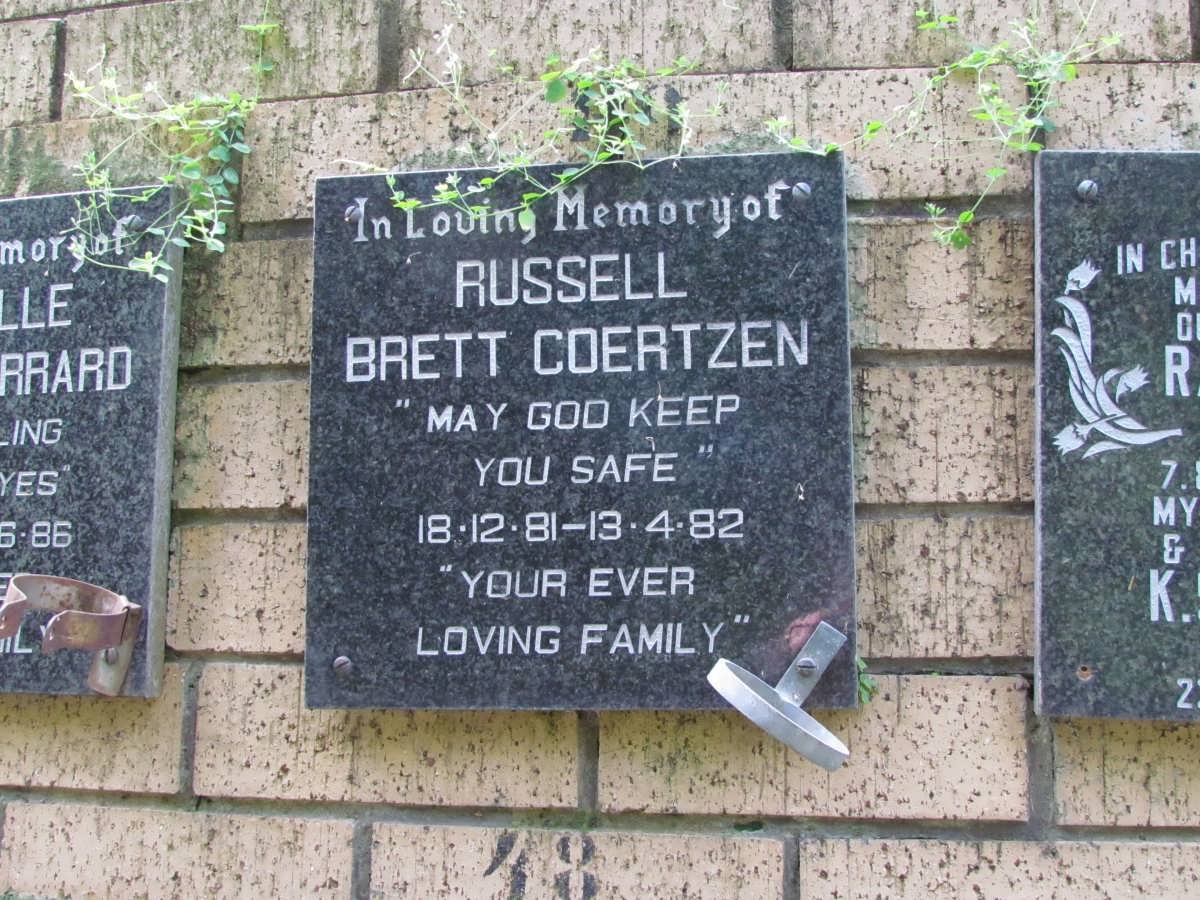 COETZEN Russel Brett 1981-1982