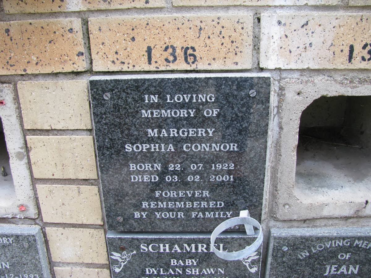 CONNOR Margery Sophia 1922-2001