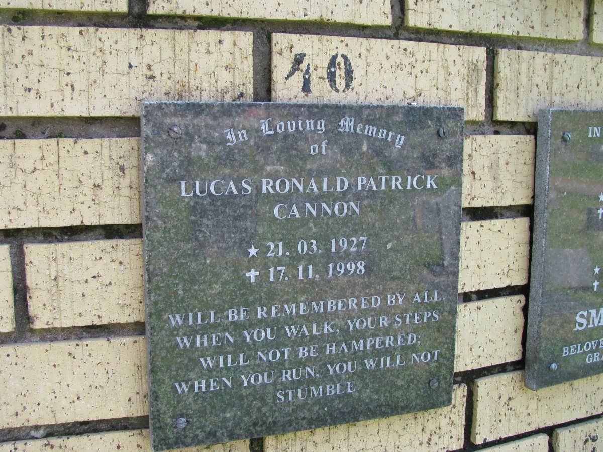 CANNON Lucas Ronald Patrick 1927-1998
