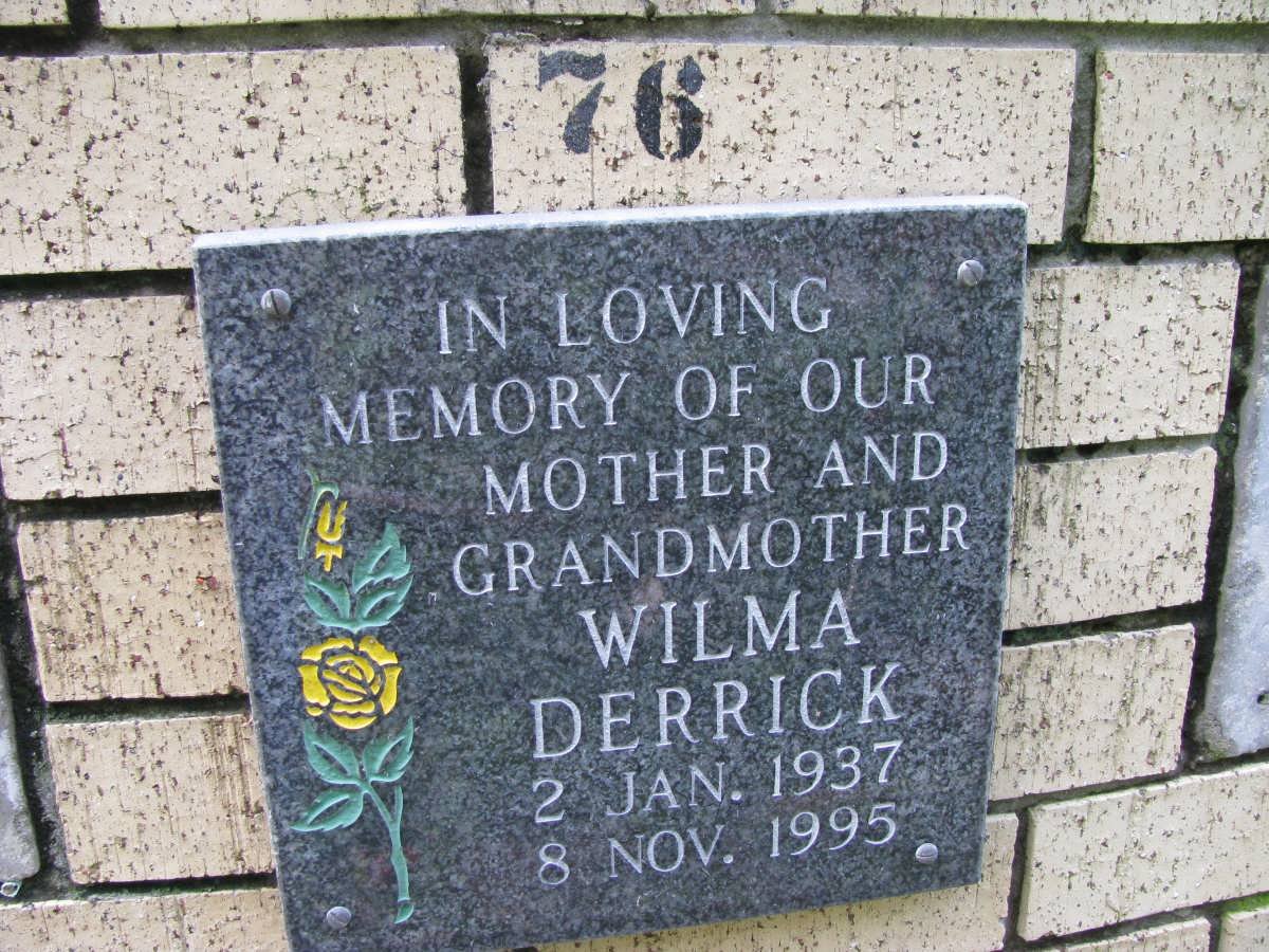 DERRICK Wilma 1937-1995