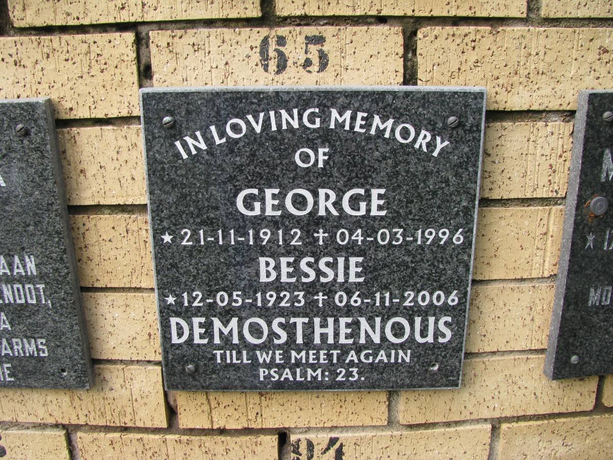 DEMOSTHENOUS George 1912-1996 &amp; Bessie 1923-2006