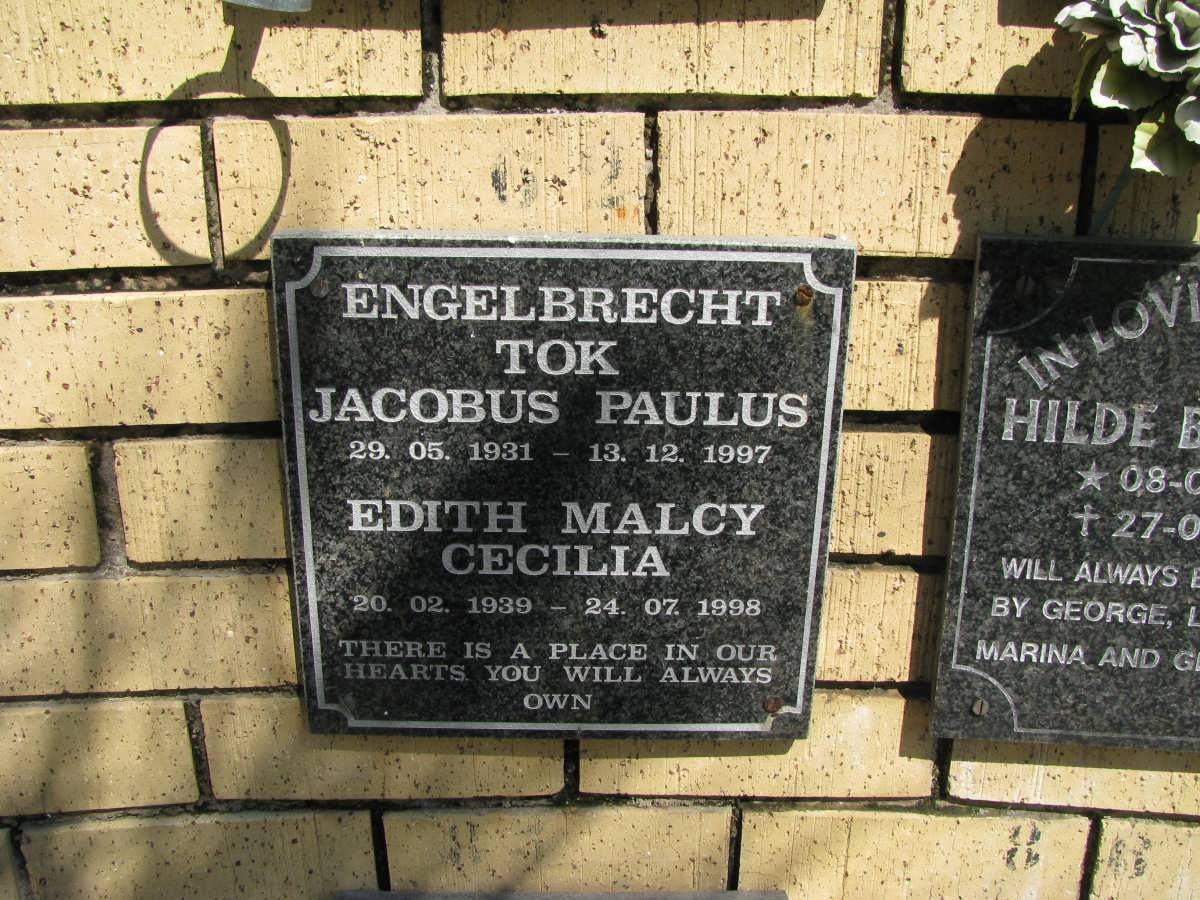 ENGELBRECHT Jacobus Paulus 1931-1997 &amp; Edith Malcy Cecilia 1939-1998
