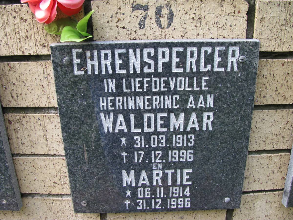 EHRENSPERCER Waldemar 1913-1996 &amp; Martie 1914-1996
