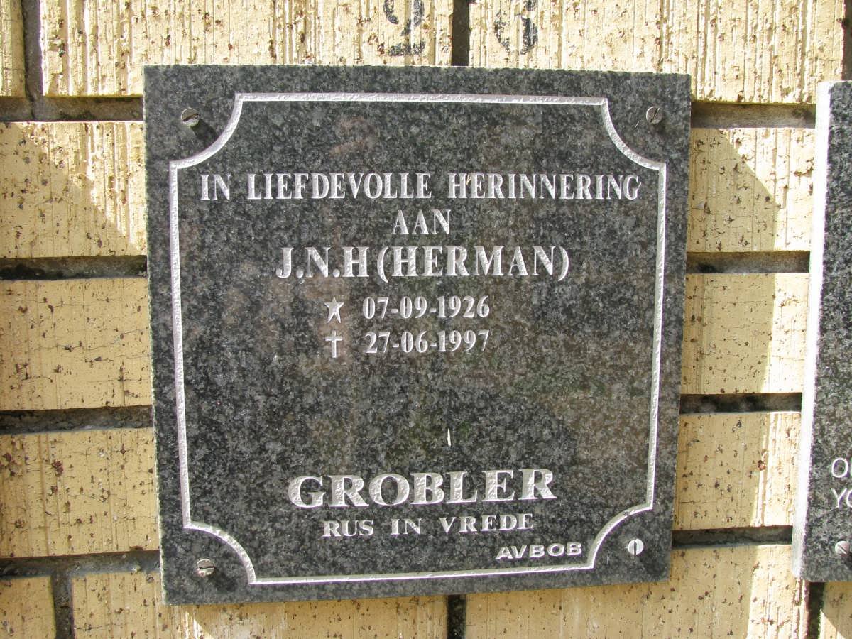 GROBLER J,N,H. 1926-1997
