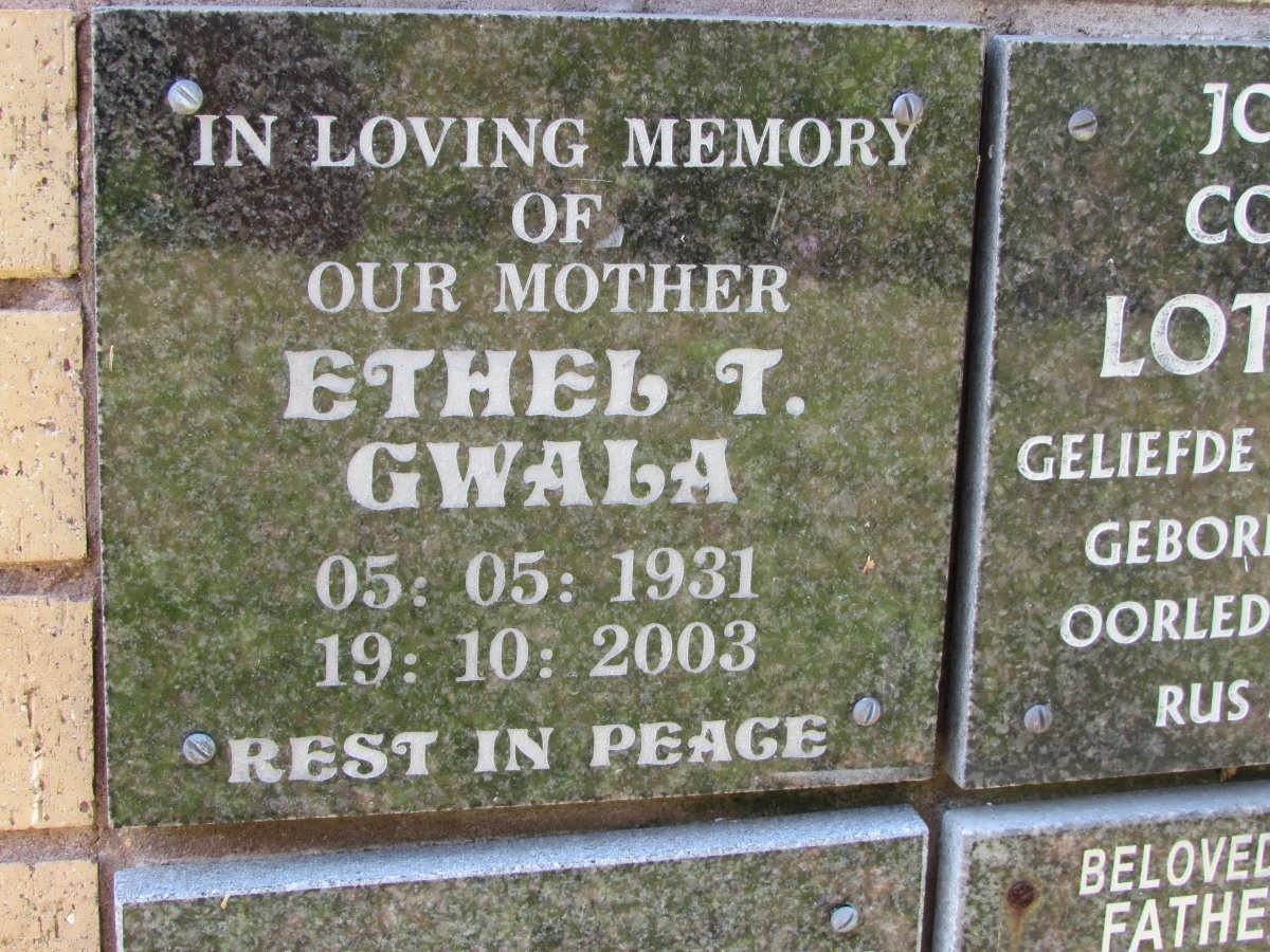 GWALA Ethel T. 1931-2003