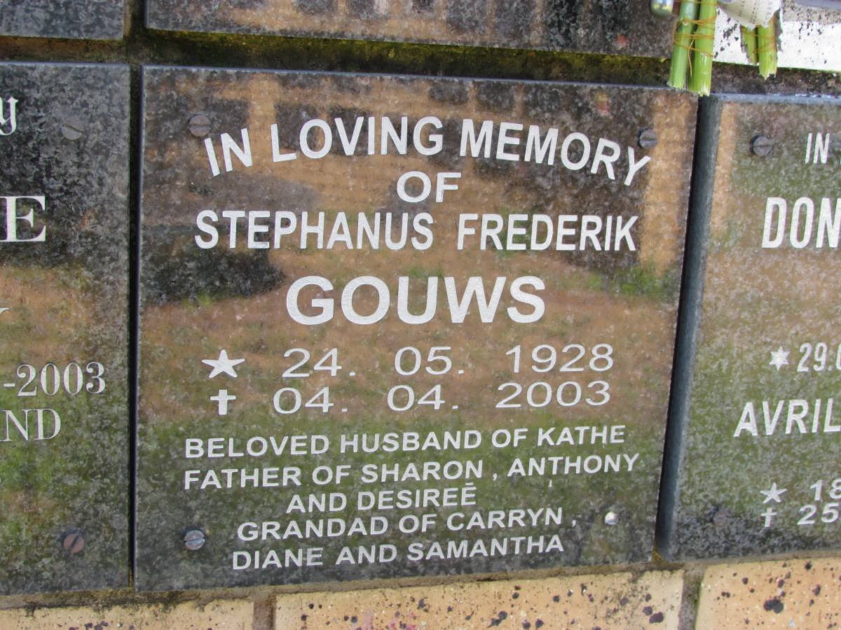 GOUWS Stephanus Frederik 1928-2003
