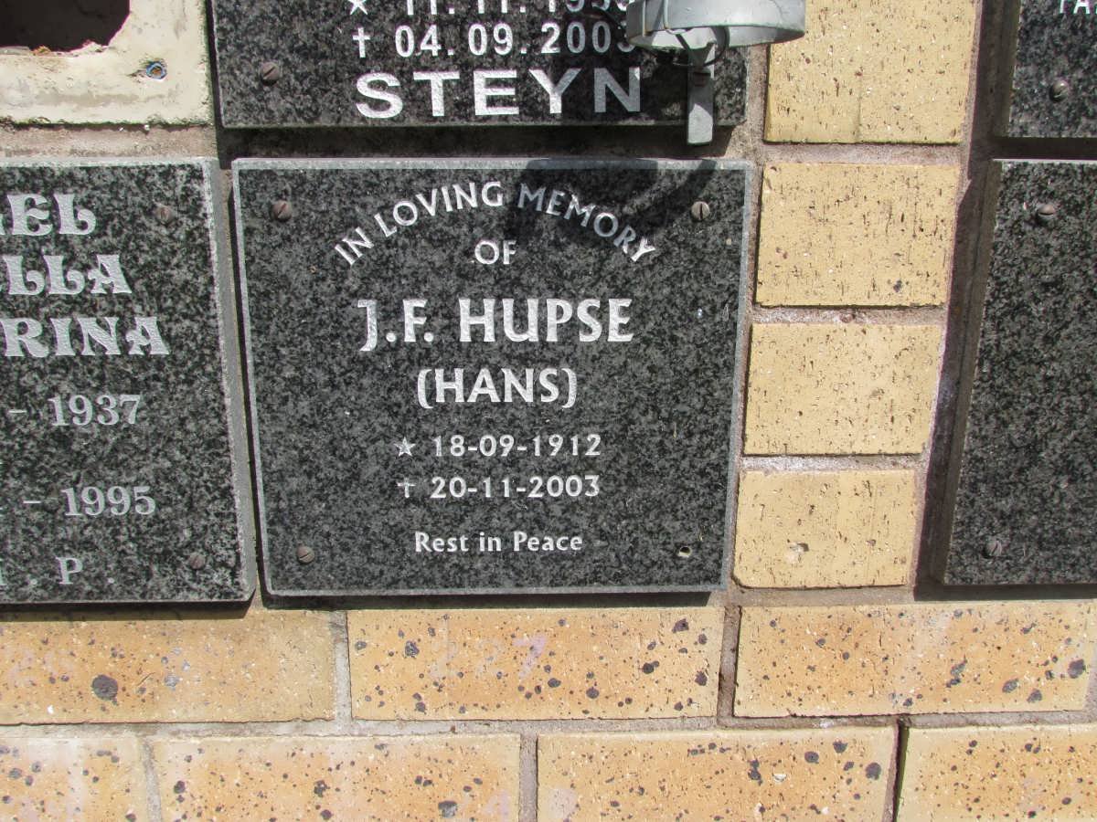 HUPSE J.F. 1912-2003