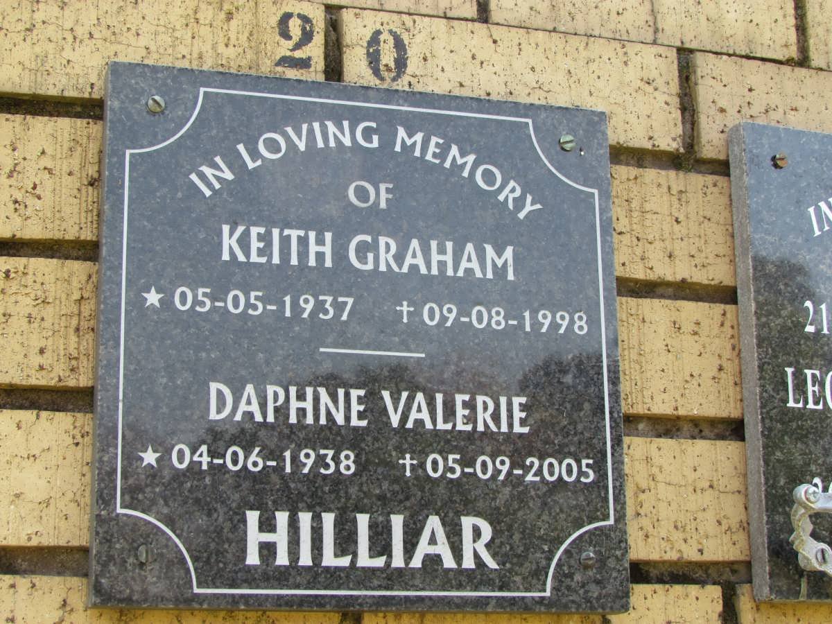 HILLIAR Keith Graham 1937-1998 &amp; Daphne Valerie 1938-2005
