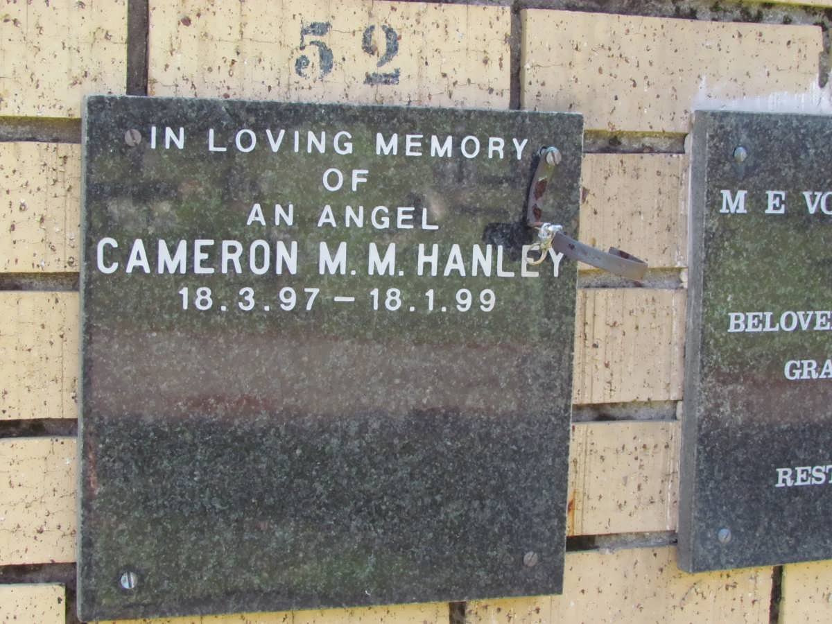 HANLEY Cameron M.M. 1997-1999