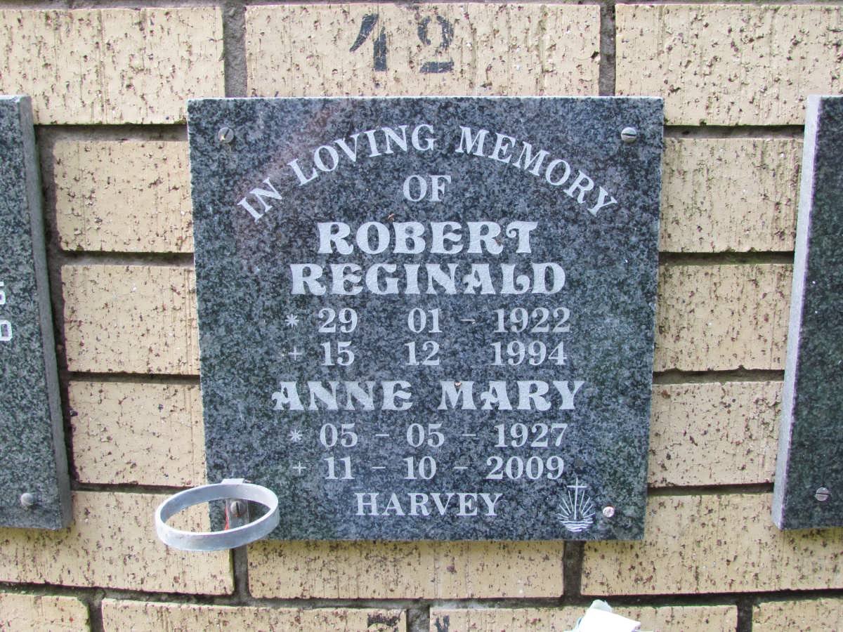 HARVEY Robert Reginald 1922-1994 &amp; Anne Mary 1927-2009