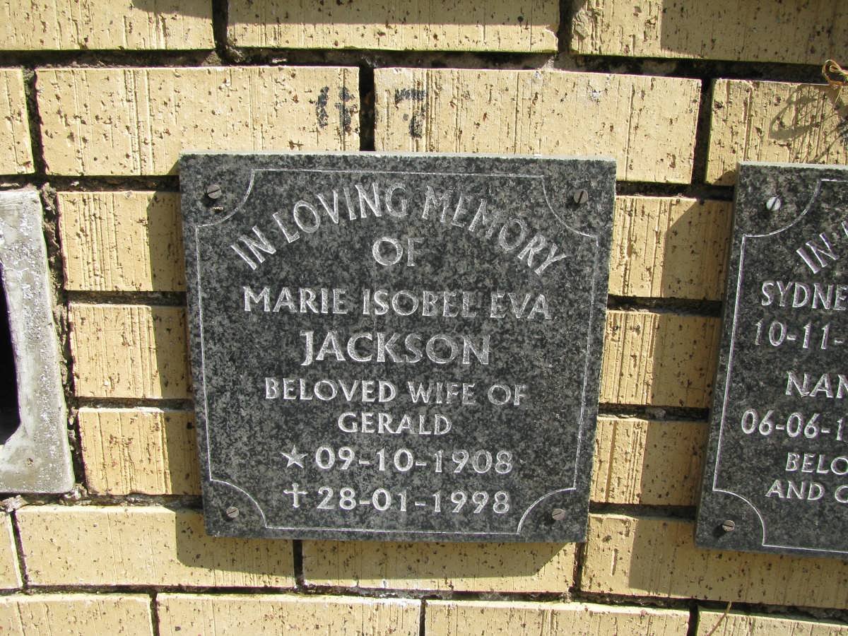 JACKSON Marie Isobel Eva 1908-1998
