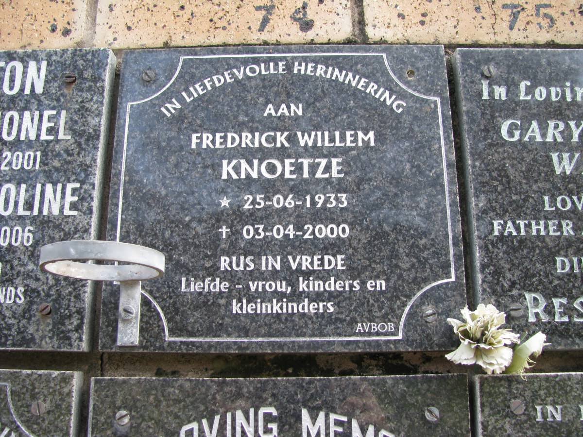 KNOETZE Frederick Willem 1933-2000