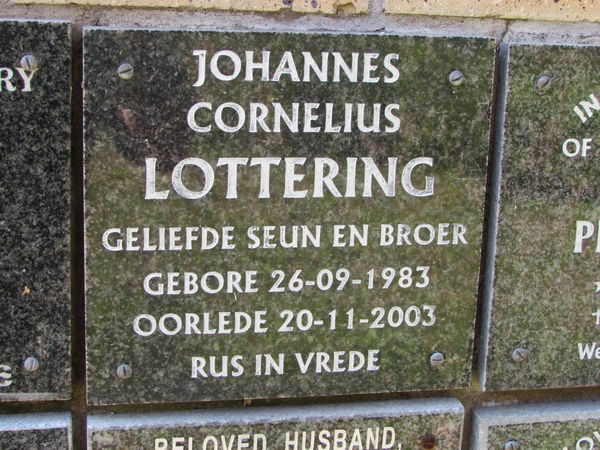LOTTERING Johannes Cornelius 1983-2003