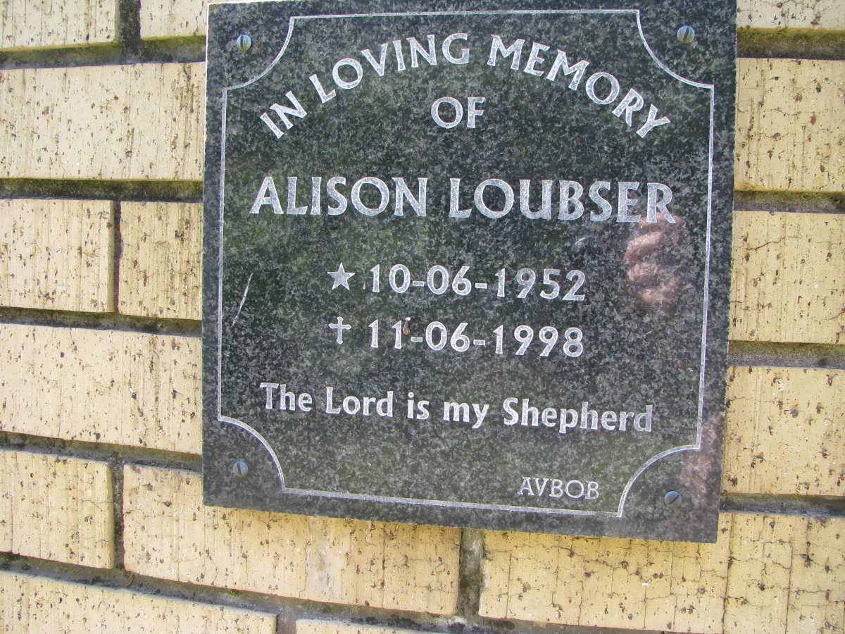 LOUBSER Alison 1952-1998