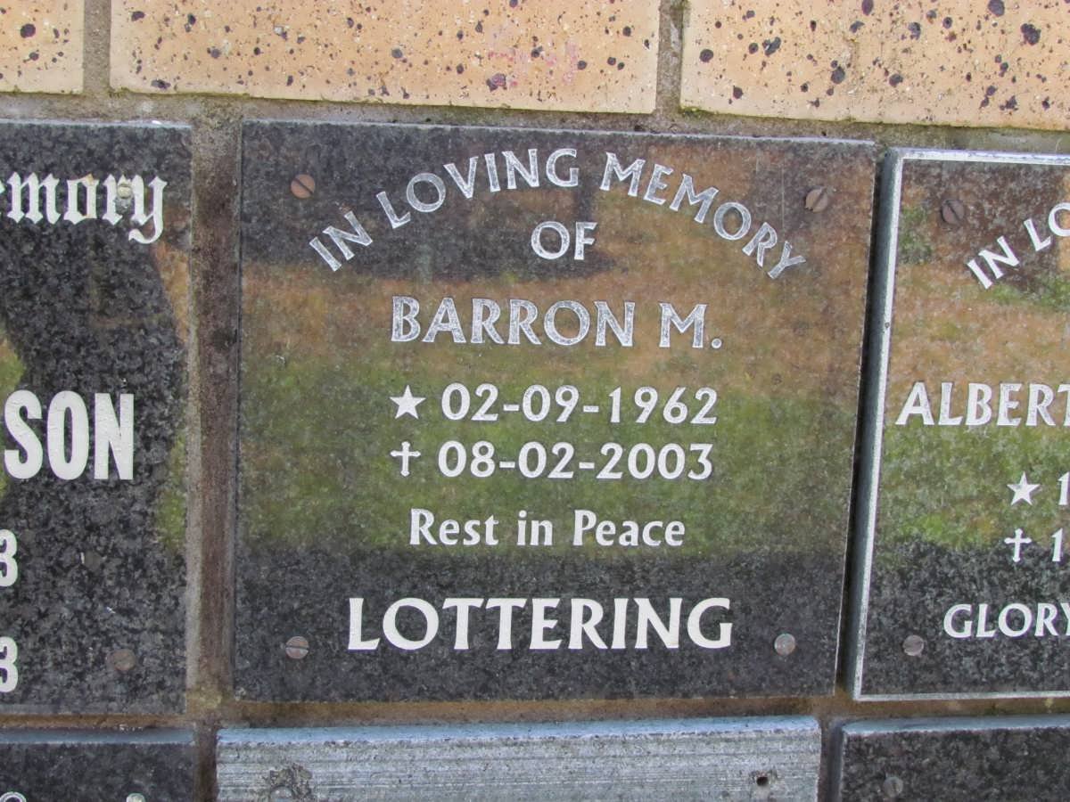 LOTTERING Barron M. 1962-2003