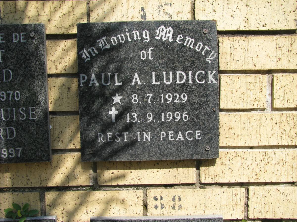 LUDICK Paul A. 1929-1996