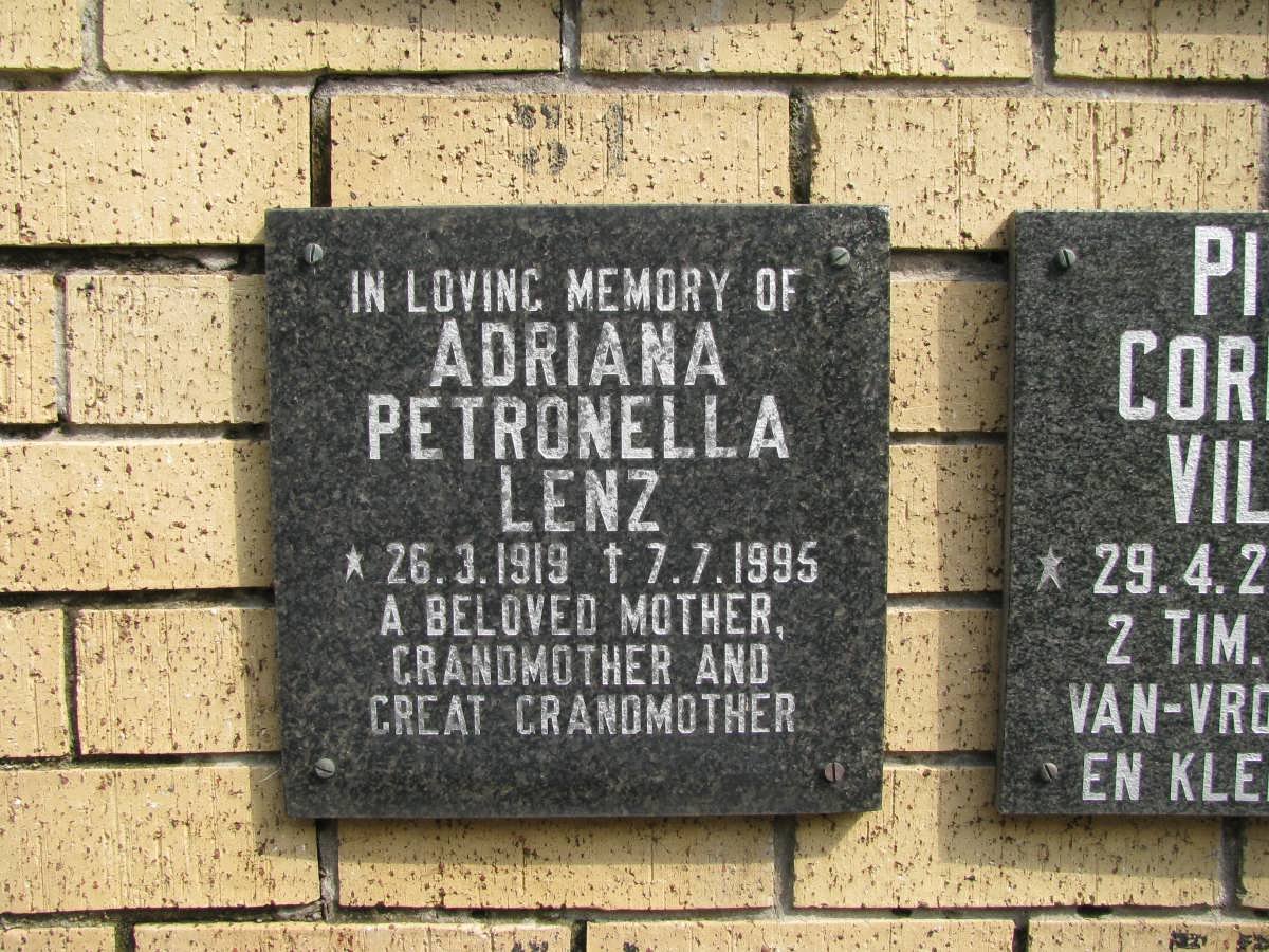 LENZ Andriana Petronella 1919-1995