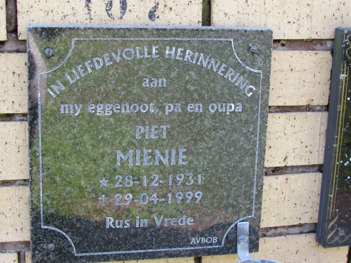MIENIE Piet 1931-1999