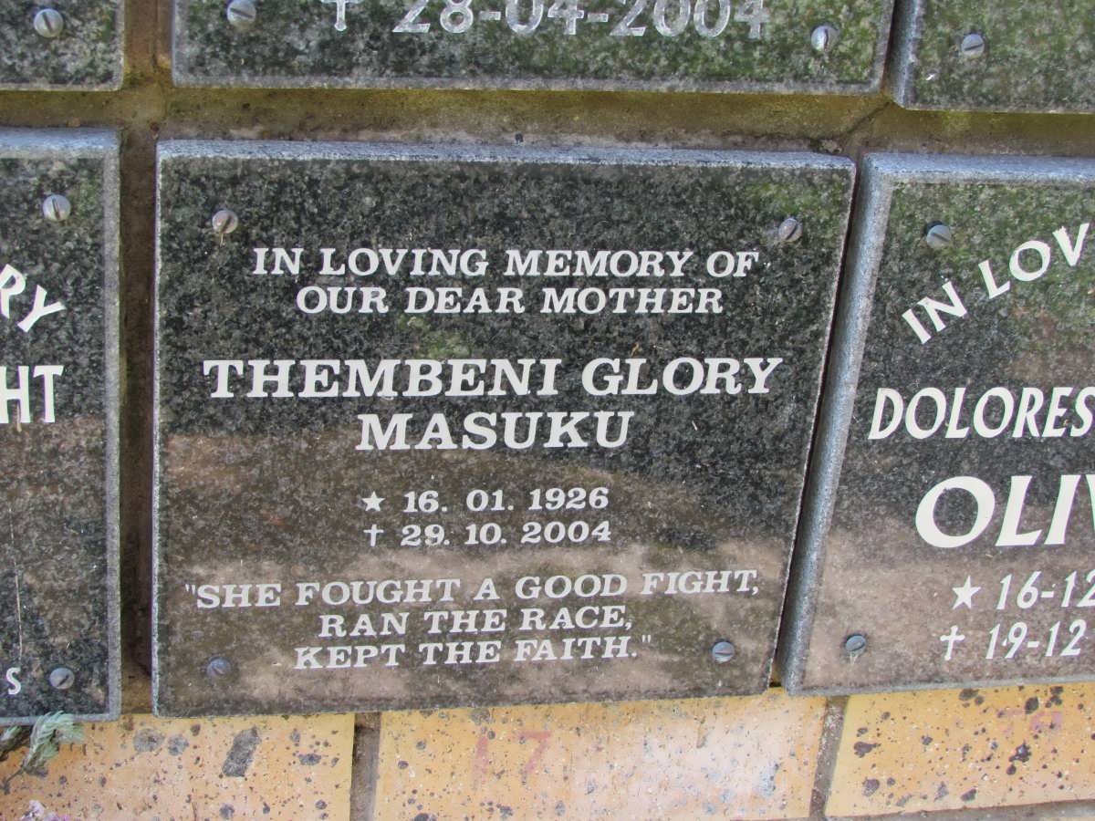 MASUKU Thembeni Glory 1926-2004