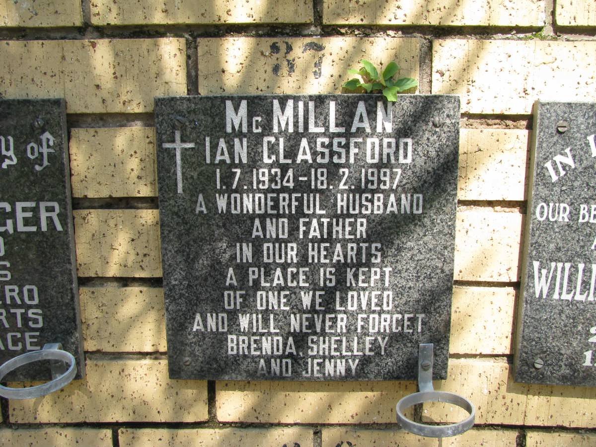 McMILLAN Ian Glassford 1934-1997