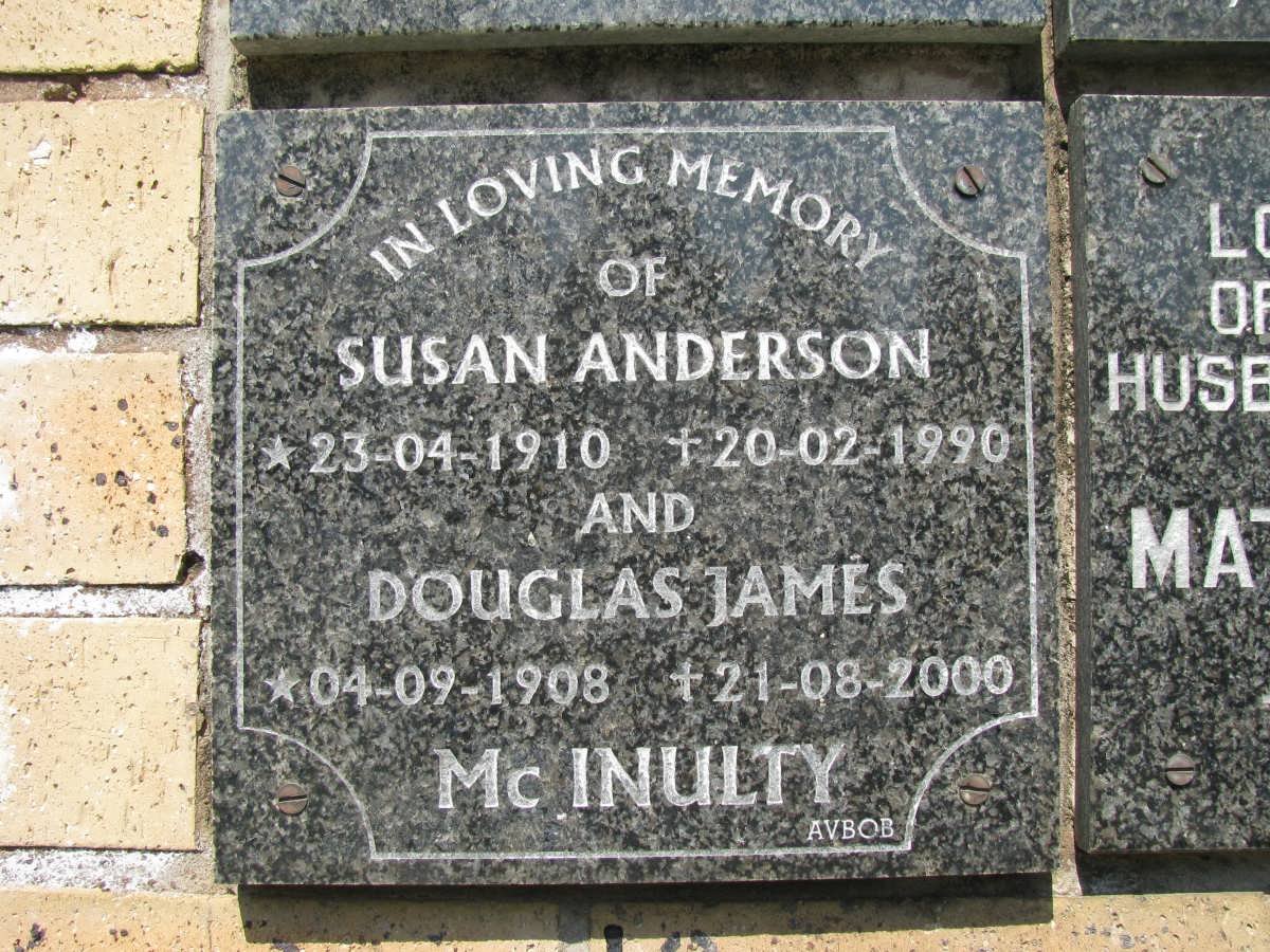 MCINULTY Douglas James 1908-2000 &amp; Susan Anderson 1910-1990