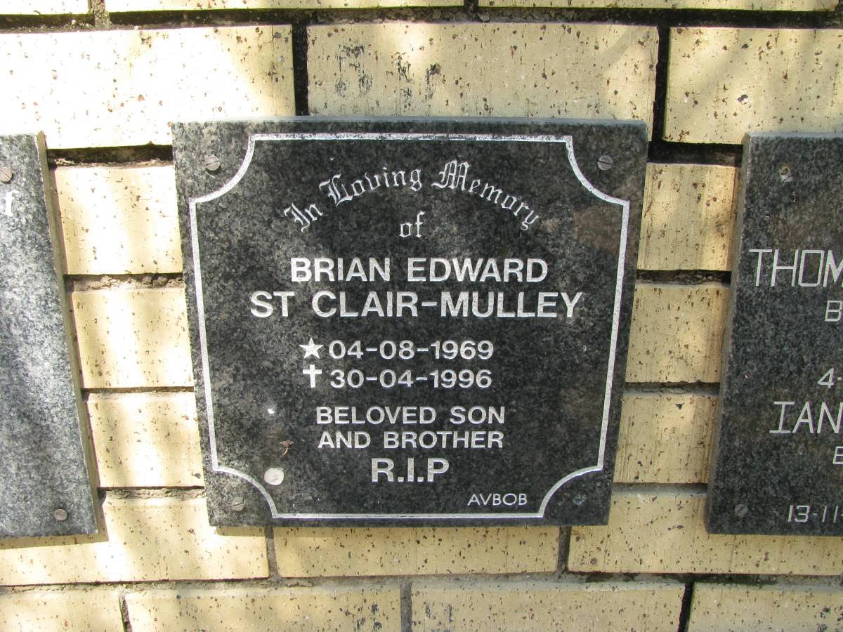 MULLEY Brian Edward, St Clair 1969-1996