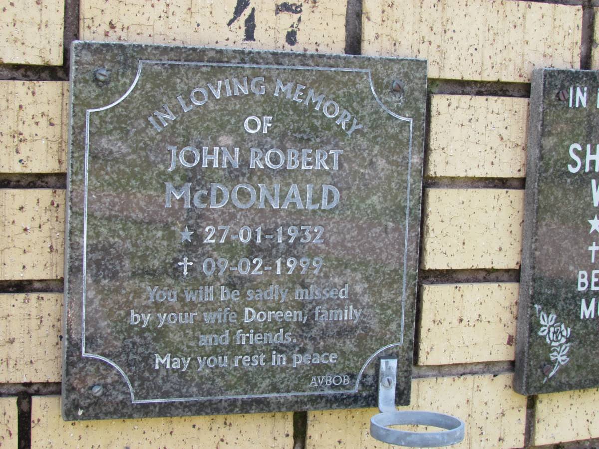 McDONALD John Robert 1932-1999