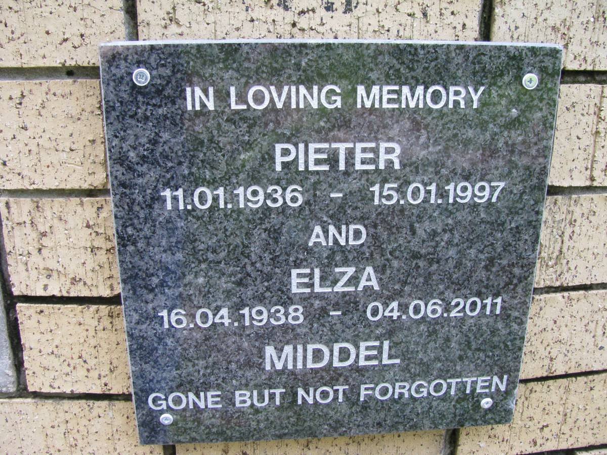 MIDDEL Pieter 1936-1997 &amp; Elza 1938-2011